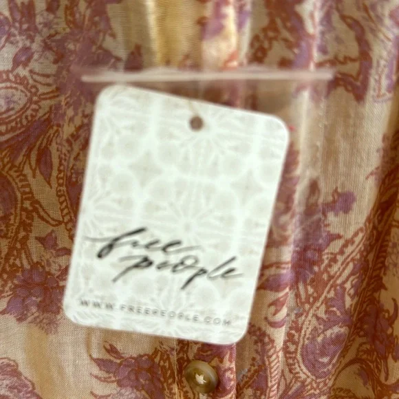 Free people Rosebud Paisley Print Cotton Button-Up Shirt - Picture 4 of 7